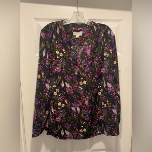 Ava & Viv | Black Floral Long Sleeve Blouse | Size 2X